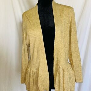 Gold Open Front Cardigan